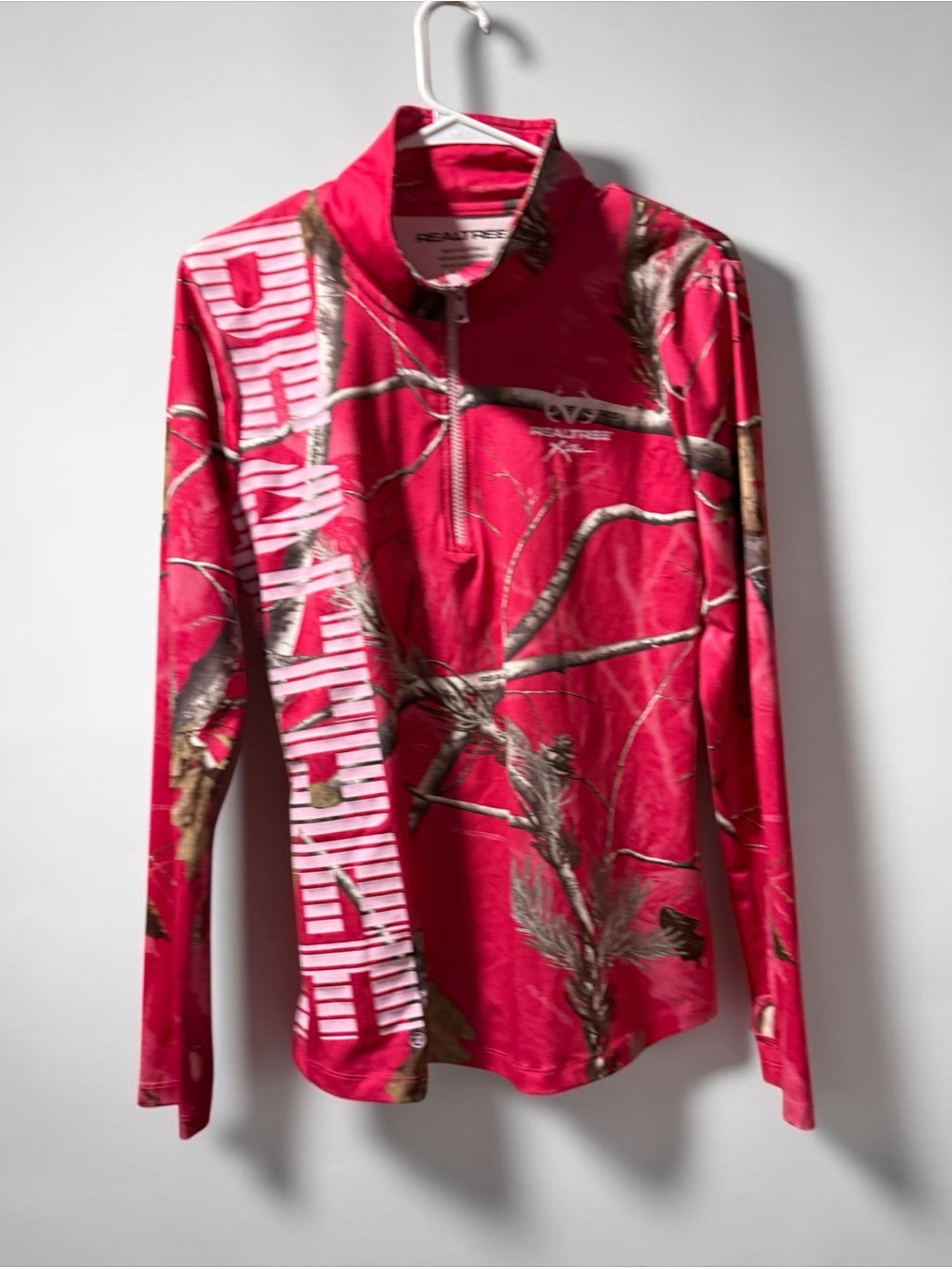 Realtree Pink Camo Long Sleeve Quarter-Zip Performance Top
